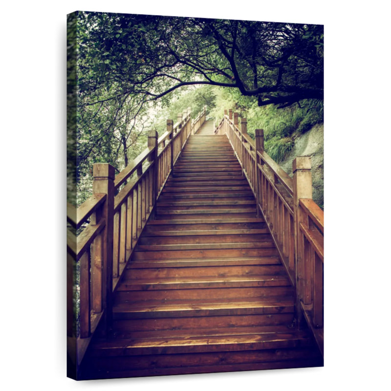 Lilie Mountain Wooden Staircase, 39" H x 26" W