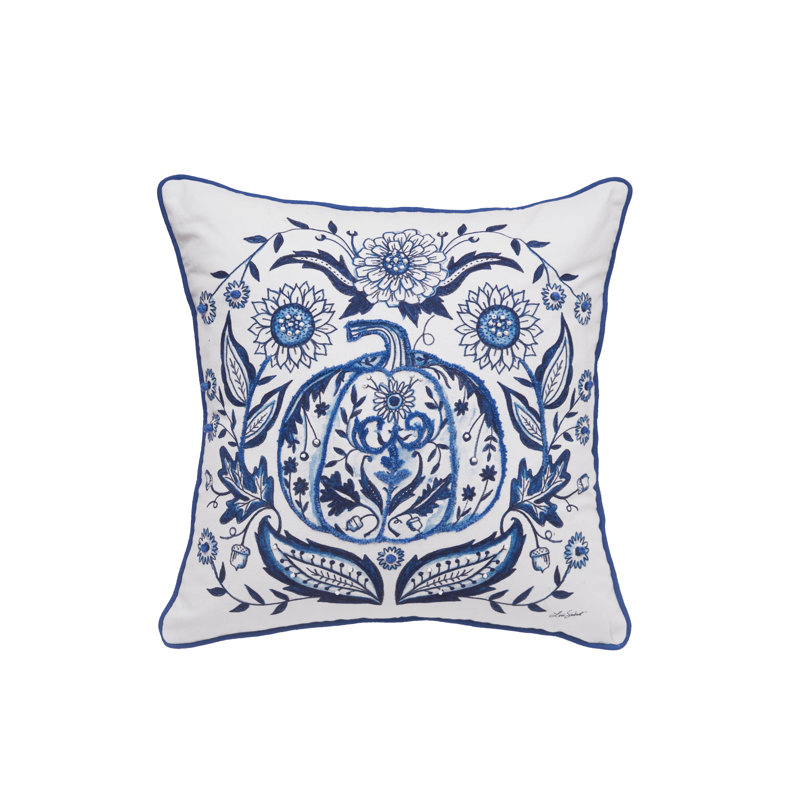  Blue Harvest Pumpkin Thanksgiving Pillow