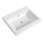 Lavabo en résine de 61 cm pour salle de bain, fini blanc lustré, garantissant une grande durabilité. Lavabo de salle de bain blanc, avec revêtement intérieur et caractéristiques de longue durée.