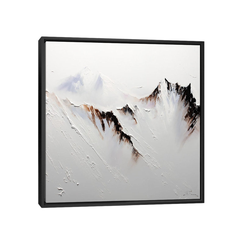 Crowned In Snow, 18" H x 18" W x 1.5" D, Black Floater Framed Canvas