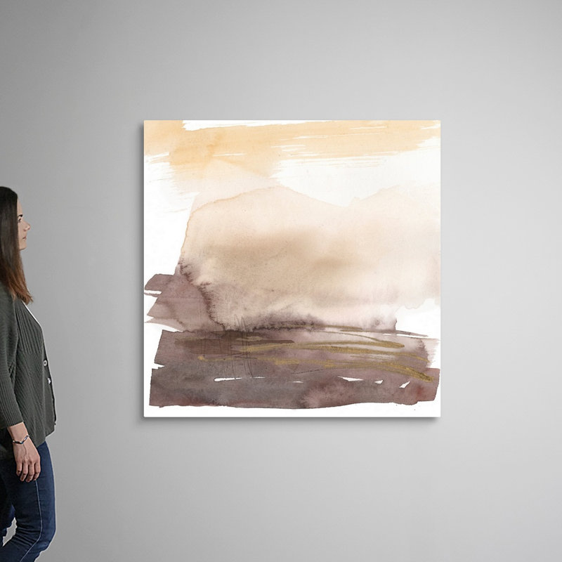 " Plum Horizon I " by Jennifer Goldberger Painting Print, Wrapped Canvas, 48" H x 48" W x 1.25" D