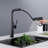 17.7" Modern Single Handle Kitchen Sink Faucet With Pull Down Sprayer, 3 Flow Modes-128936749
