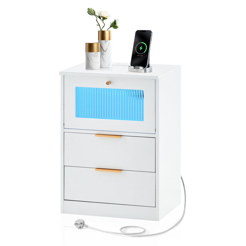 45cm W Manufactured Wood Bedside Table