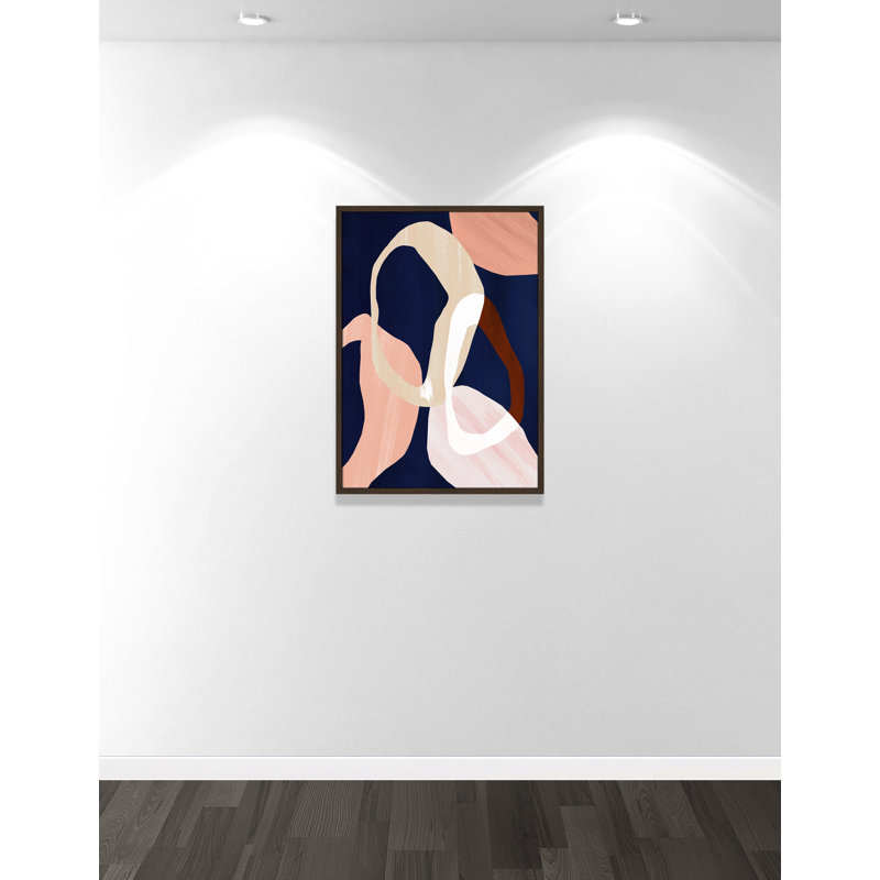 Loop II Print par Violets Print House, L 25,5 po x H 35,5 po, Grain de bois noyer, Impression encadrée
