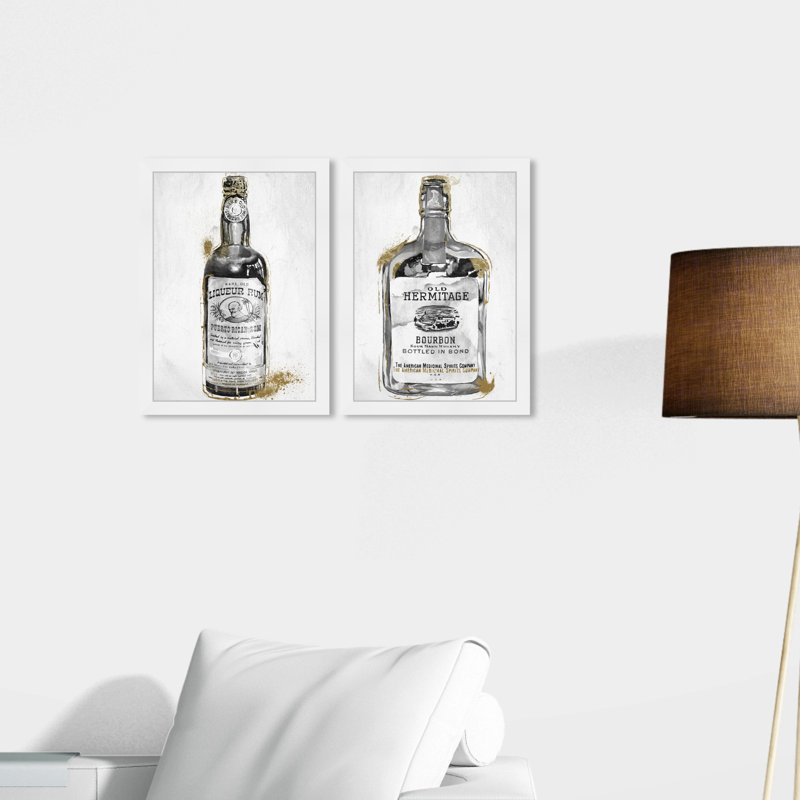 Drinks and Spirits Liquor Bottle II, Cadre blanc