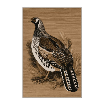Washable Spruce Grouse Birds Area Rug