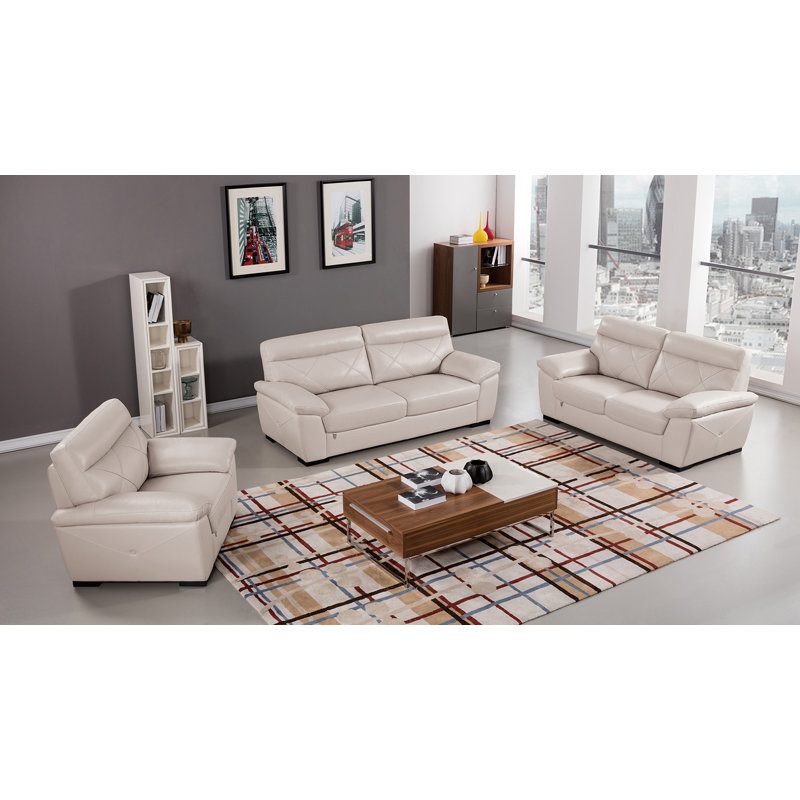 Fauteuil Alidade, Cuir véritable gris clair