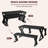 Kitchen Dining Table Bench Set for 4, Kitchen Table Set With 2 Benches, Rectangular Dining Room Table Set, Sturdy Metal Frame, Saving Space-1106668256