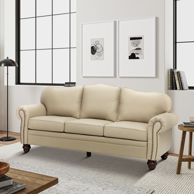 Damore 81'' Wide Genuine Leather Sofa