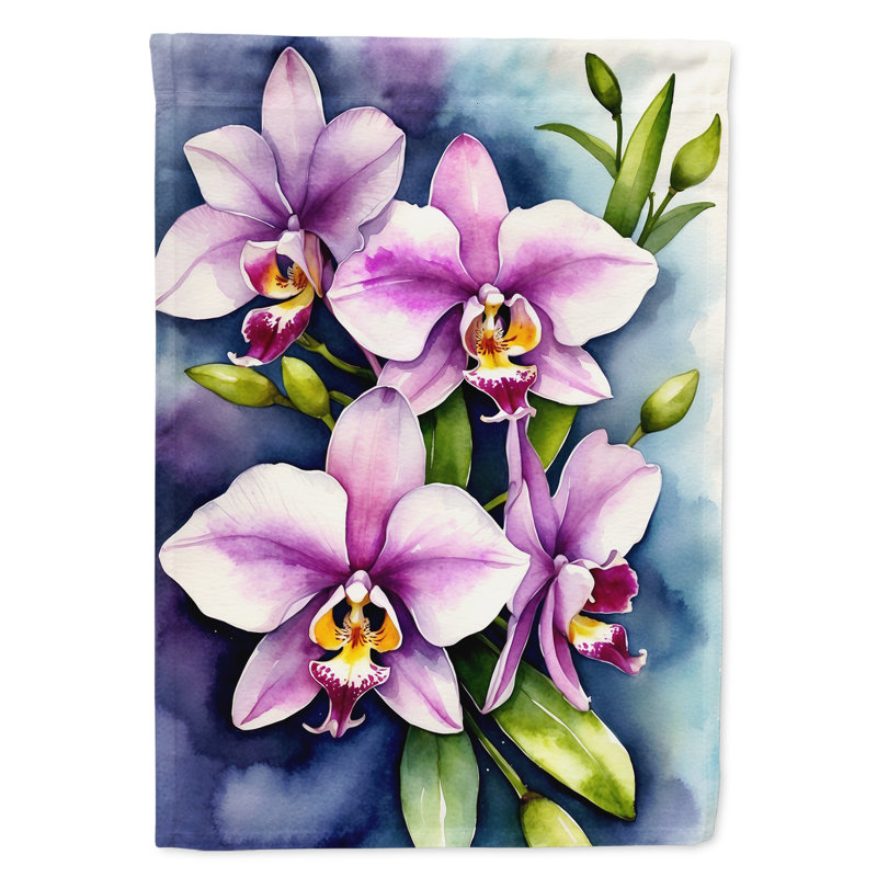 Drapeau de maison de fleurs Liatris, Orchidées Dendrobium