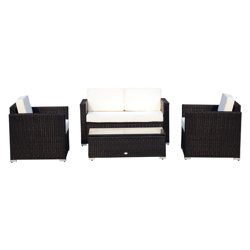 Holleran Rattan 4 - Person Seating Group