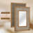 Rectangular Mirror with Textured Wooden Frame-90317190