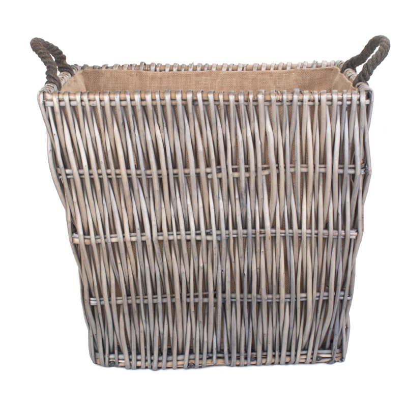 Fiskerton Wicker Log Storage Basket, 50cm H x 56cm W x 37cm D