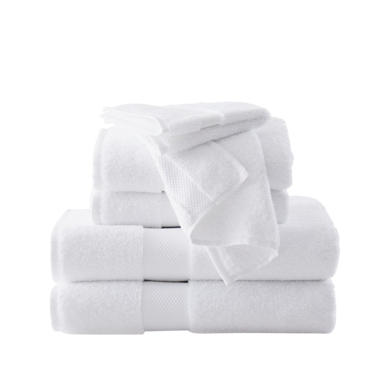 Ensemble de serviettes en coton turc 6 pièces Pamlico, Blanc