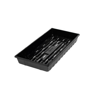 SUNPACK 10” x 20” Extra Strength Plastic Seed Starting Tray with Drainage Holes, Black, 2.5"