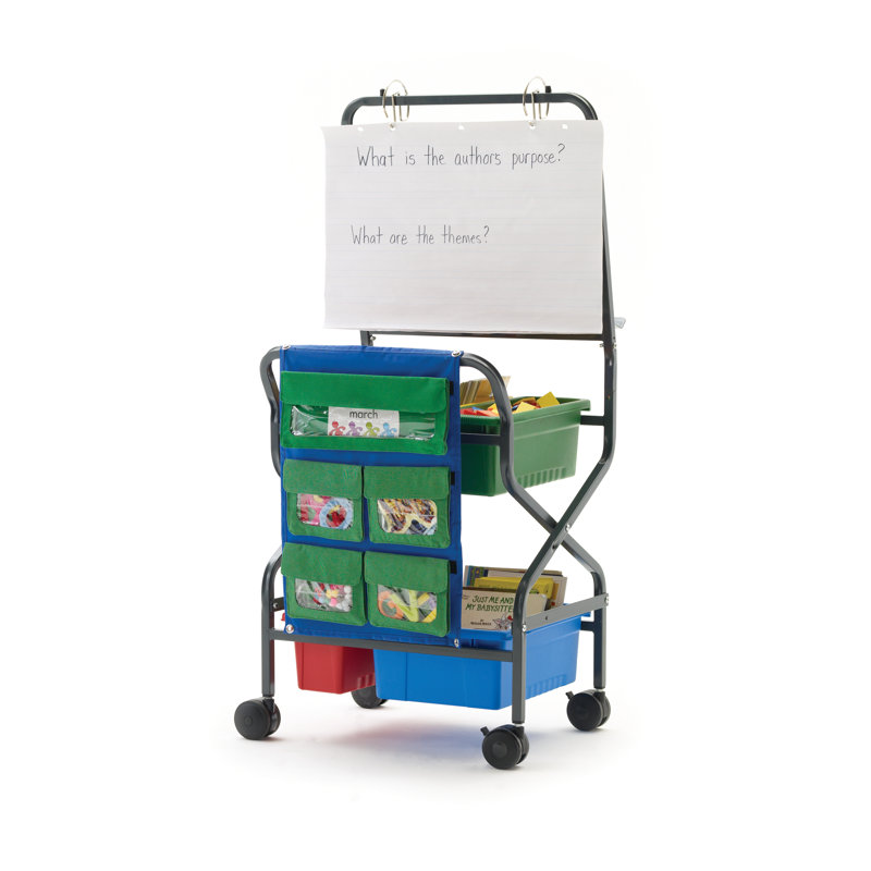 7 Compartment Metal 1 Teaching Cart, 1 Open Tub, 3 Small Open Tubs, 3 Tiny Tubs