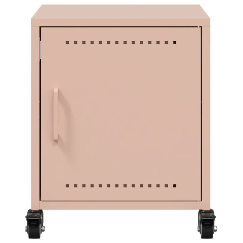 Preslei 36cm W Steel Bedside Table, Pink, Individual