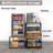  Mini Fridge Stand with Storage, Coffee Bar Cabinet with Power Outlet and Drawer, Microwave Oven Stand with Rolling Basket, Beverage Refrigerator Table for Home, Dorm, Apartment, Pantry-1734815510