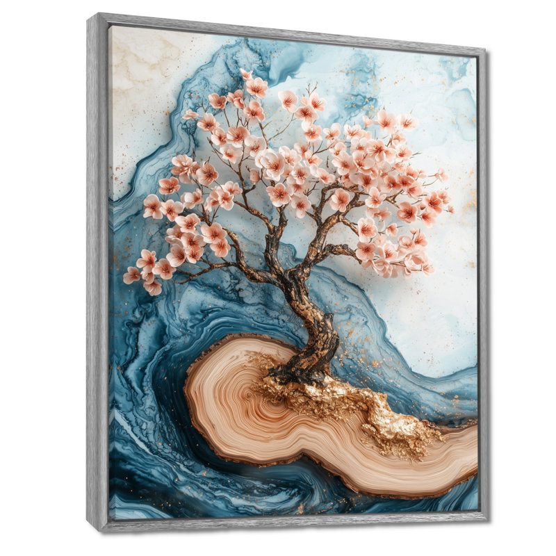 Myrtice V - impressions murales florales, H 20 po x l 12 po, Impression encadrée flottante, Argent argent