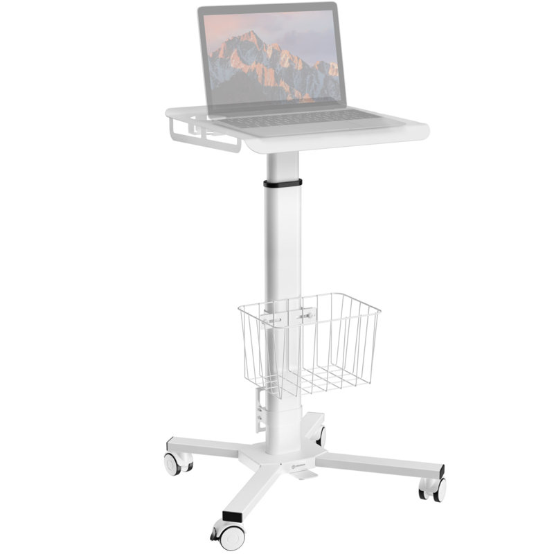 Hospital Mobile Laptop Cart on Wheels with Load up to 17.6 lbs, Small Rolling Standing Desk Adjustable Height