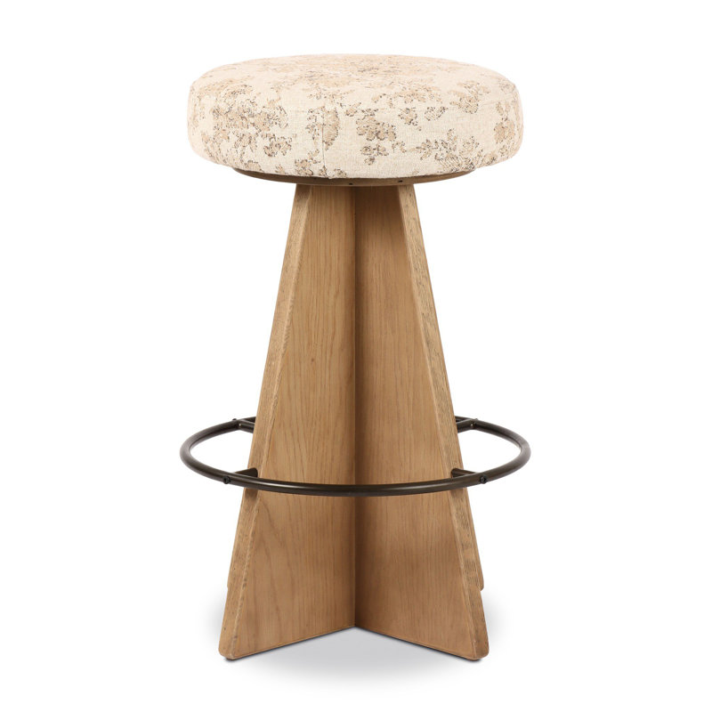 Damon Swivel Stool-Sapphire Khaki-Counter, Counter Stool (27.75" Seat Height), Brown, Fallingbrook Natural Floral