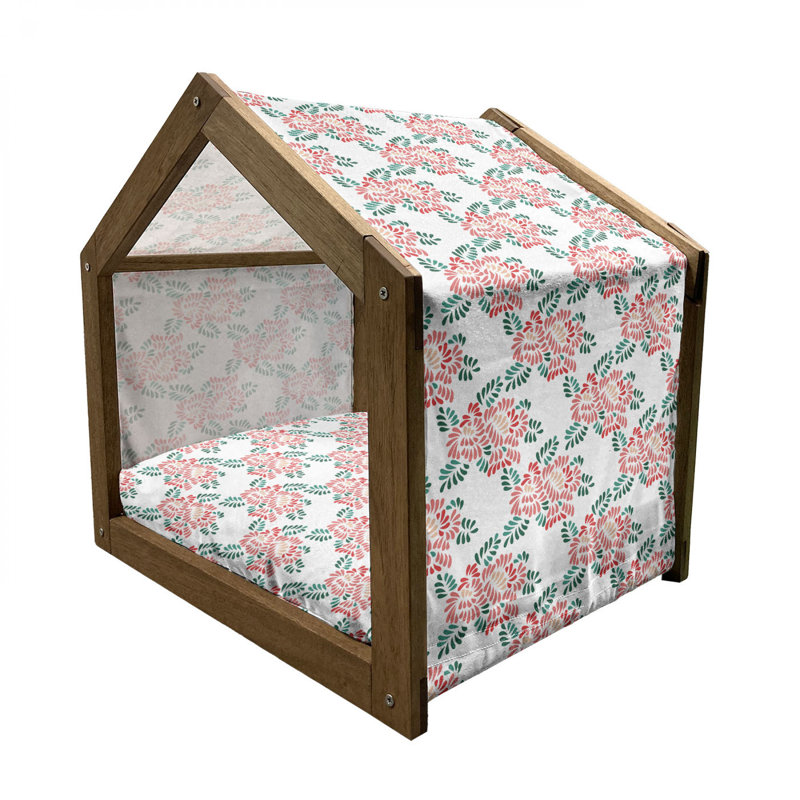 Niche pour chien en bois rouge, H 22,44 po x l 23,62 po x P 17,72 po