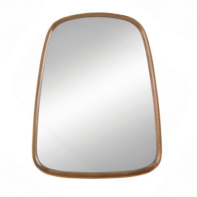 Irrgeular Mirror With Wood Frame, Wall Mirror For Living Room Bathroom Entryway