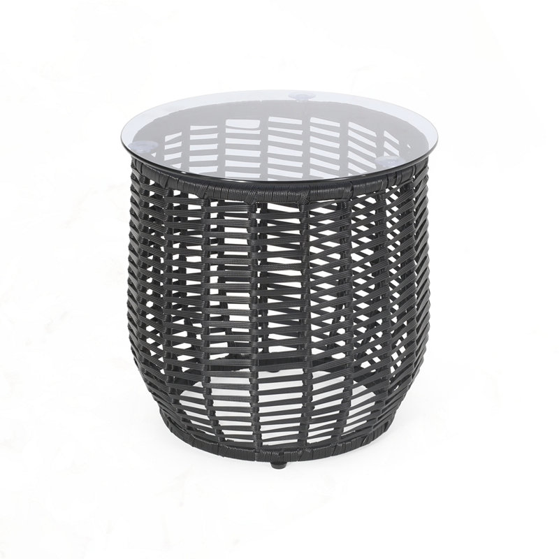 Outdoor Patio Side Table, Black