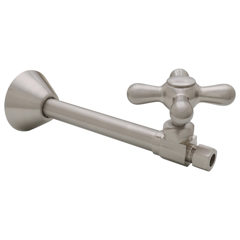 Poignée en croix droite à passage en croix 1/2 po x 3/8 po de diamètre extérieur, Acier inoxydable