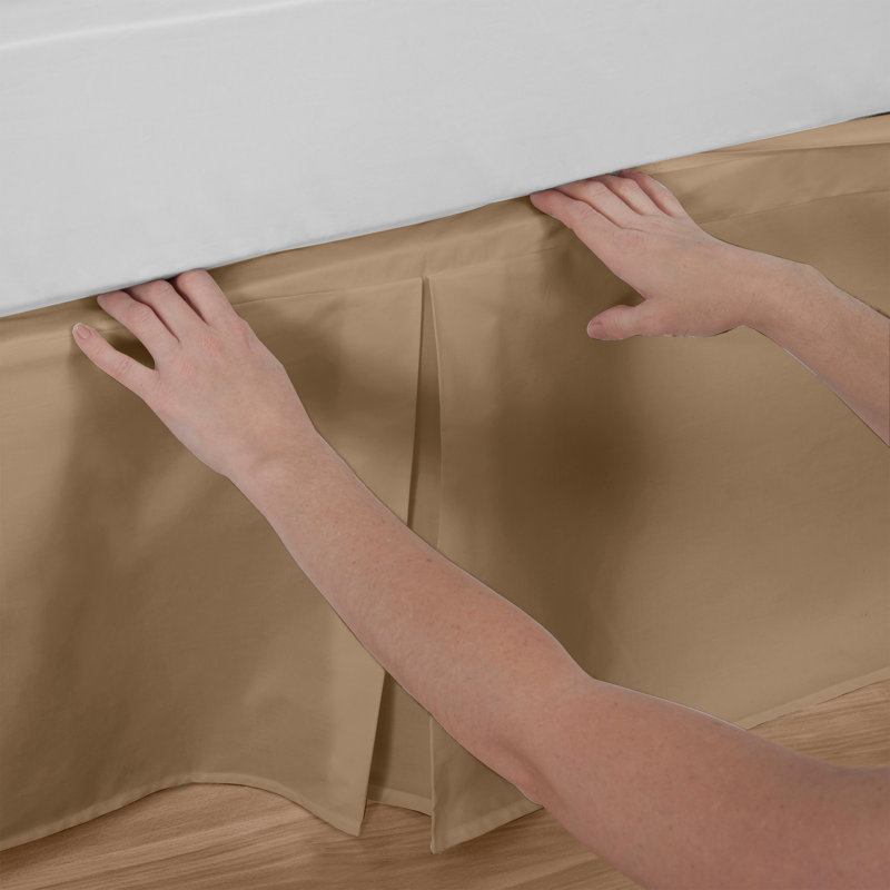 Bed Maker's No Lift Wrap Around Bed Skirt, 14" Drop, King, Mocha, King, Mocha