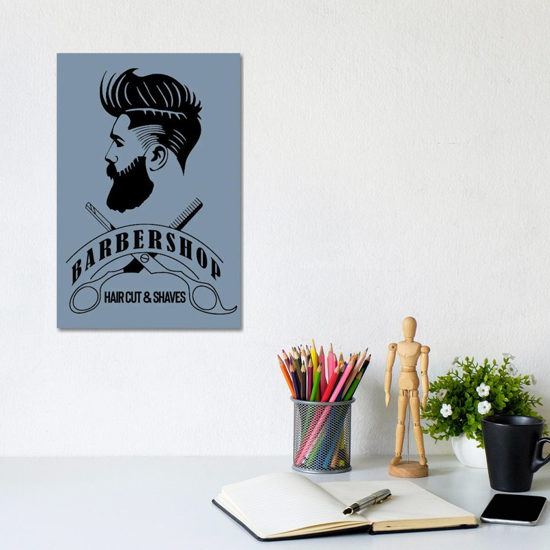 Barbershop Hair Cut & Shaves II by Art Mirano - Wrapped Canvas Print, 20.32 cm H x 30.48 cm W