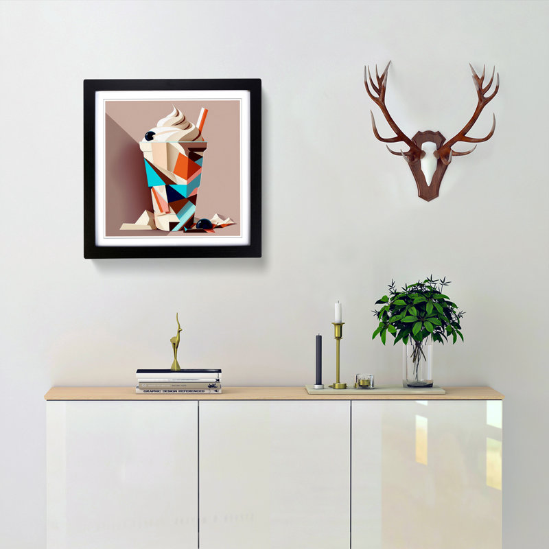 Milkshake Cubism - Framed Print, Black