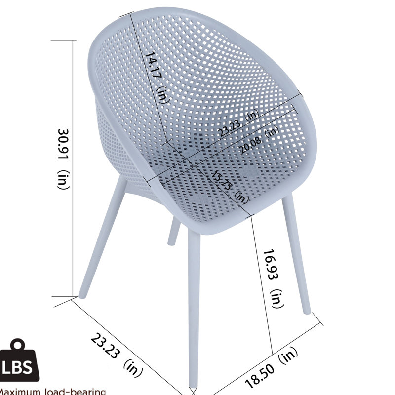 2 - Pack, Blue, Lounge Chairs, Polypropylene, Indoor/Outdoor, All Weather, , , Zero Maintenance, 90 Second Assembly, Ergonomic Contour, Mesh Blue Pack Modern Weather Chairs From High Grade Pp. For