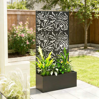 Trellis Planter,Efficient Drainage Planter Box,Spacious Metal Planter Box