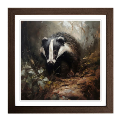 Badger Oil Painting - Framed Print