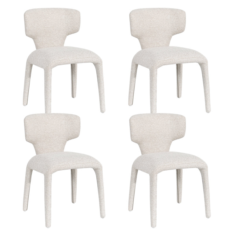 Chaise d'appoint moderne rembourrée en tissu, 4, Gruau