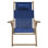 Chaise de plage - Chaise pliante en bois résistante aux intempéries avec sangles de sac à dos - Siège inclinable à 4 positions - Beach Essentials par Lavish Home (bleu)