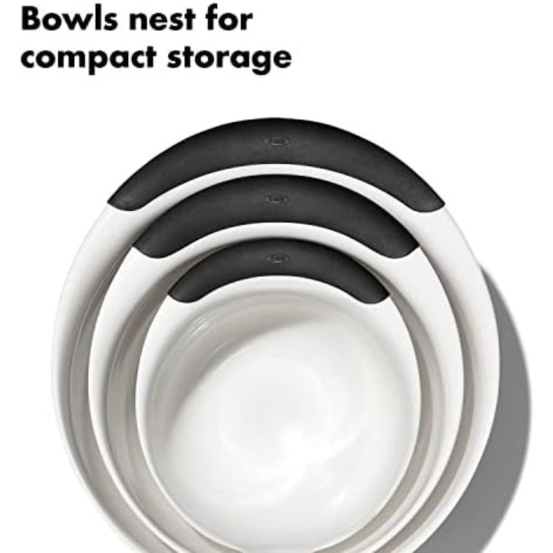 Good Grips 3-Piece Mixing Bowl Set, Black