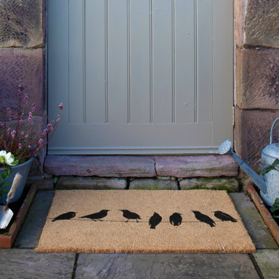 Birds On Wire Non-Slip Indoor/Outdoor Door Mat