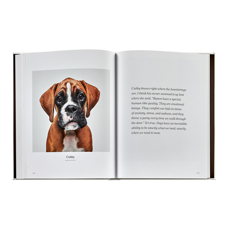 Graphic Image Good Dog Coffee Table Book, Leather, Ivory