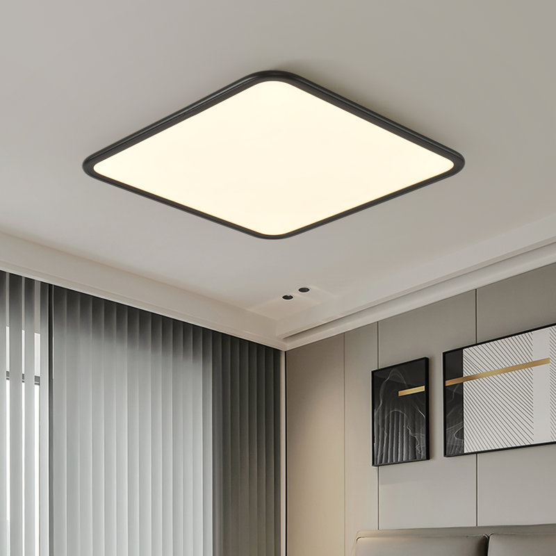 Deshunda 1 - Light 50cm Simple Square LED Flush Mount, Black