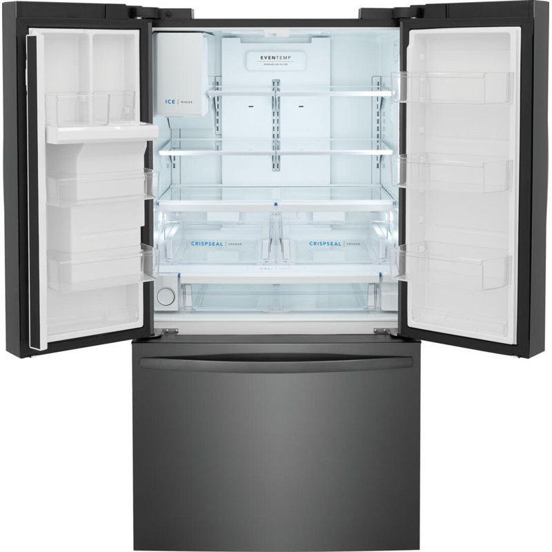 36" Black Stainless Steel French Door Refrigerator with Ice Maker
