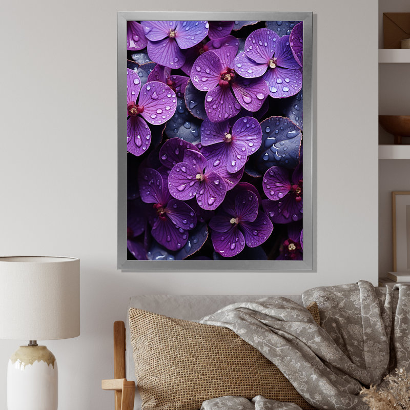«Mauve surréel», reproduction sur toile, H 32 po x l 16 po x P 1 po, Cadre simple argenté
