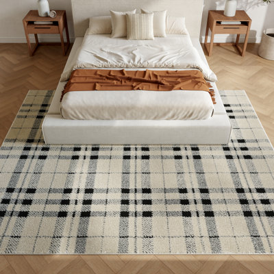 Tapis d'intérieur moderne moderne ivoire 3 pi 11 po x 5 pi 11 po Modern Comfort
