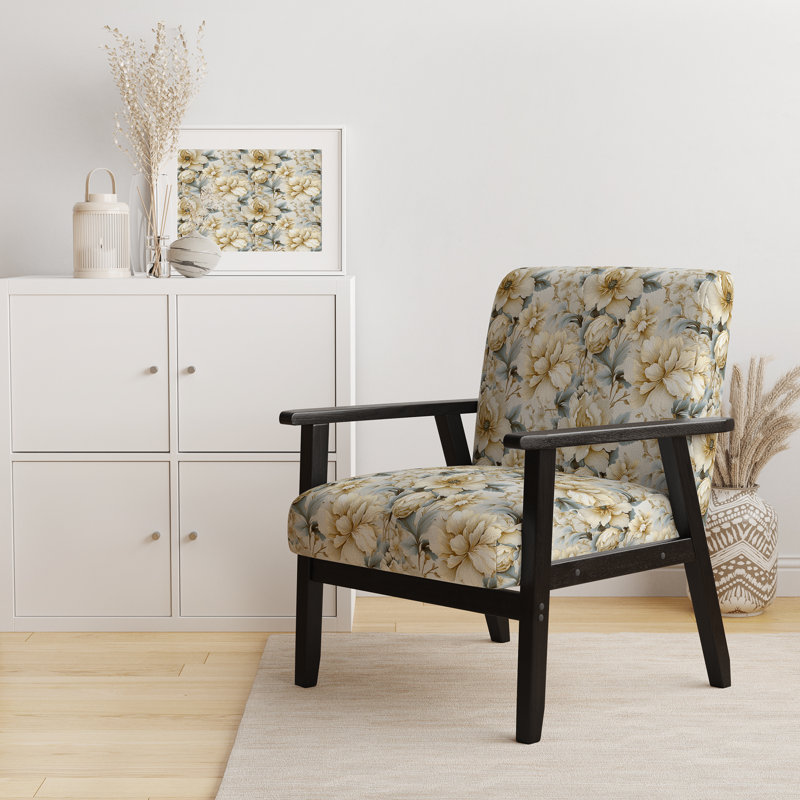 Chaise d'appoint florale Cobalt, Motif fusion néo-victorienne IV