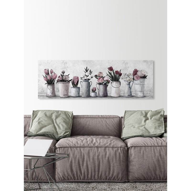 «Fresh Pink Tulips», reproduction sur toile tendue, H 5 po x l 15 po