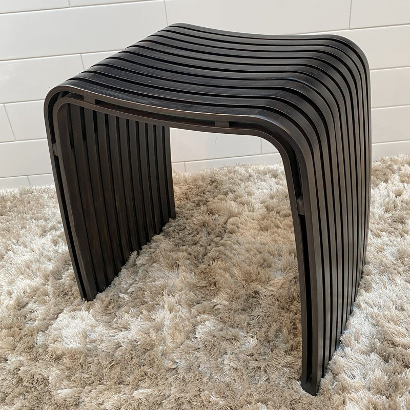 Bamboo Spa Stool 18" Tall, Dark Coffee