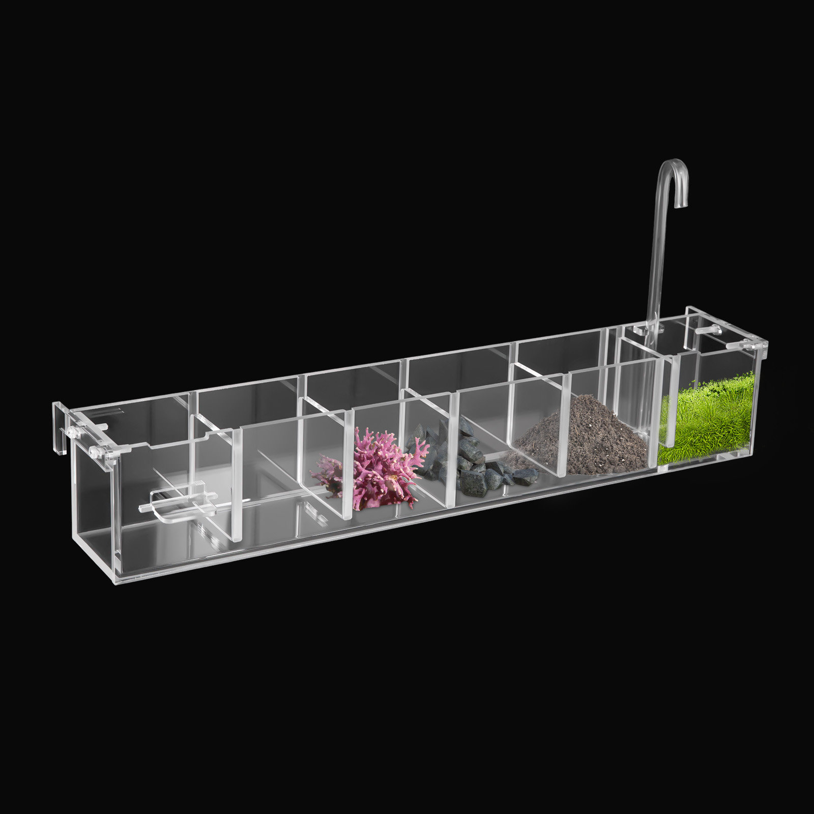 Prabhu 6 Grids Acrylic Aquarium Filter Box Fish Tank External Filter Box (Transparent) Tucker Murphy Pet