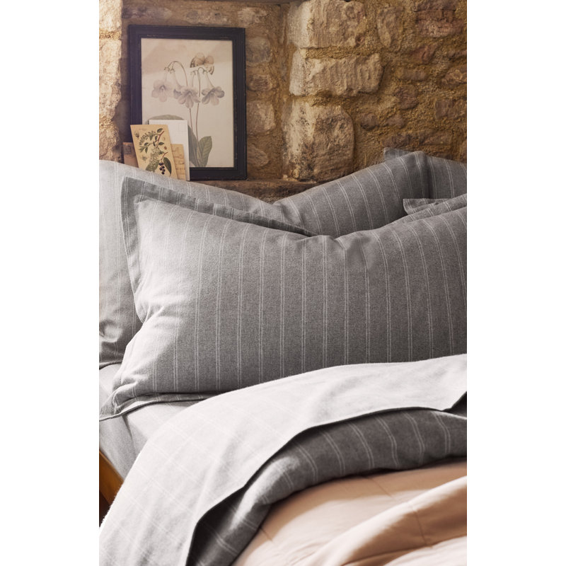 Flannel Marl Pillow Case, Silver, King Pillowcase