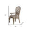 Ensemble de deux fauteuils de salle à manger capitonnés beige et taupe en tissu et bois massif